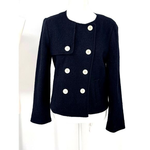 J. Crew Jackets & Blazers - NWT J.Crew Black Double Breasted Wool Blazer Jacket Women's Size Small Classic